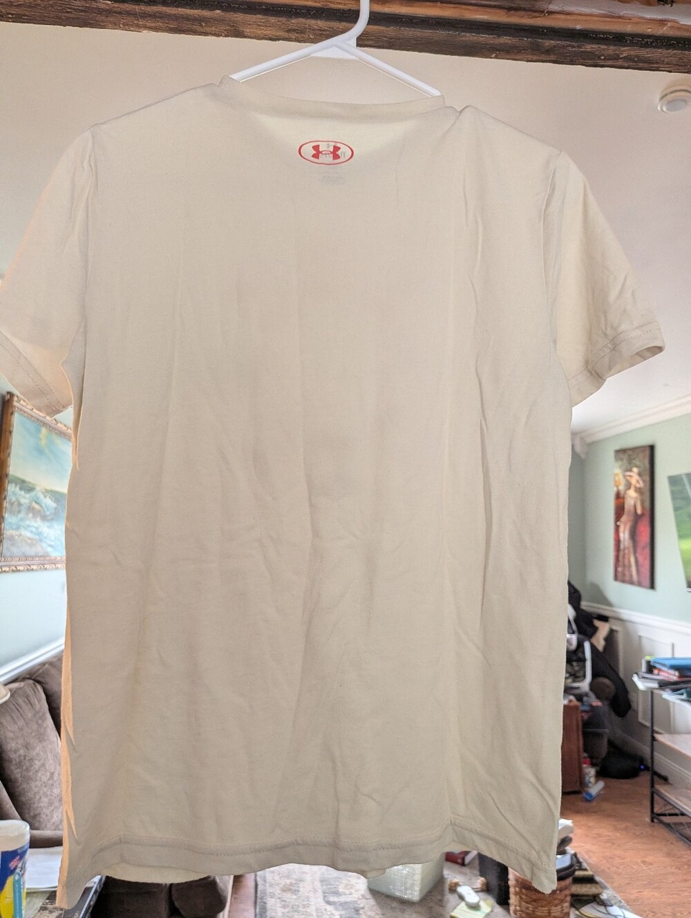 Under Armour Soft Knit Logo Tee Cream Youth Large - Picture 4 of 7